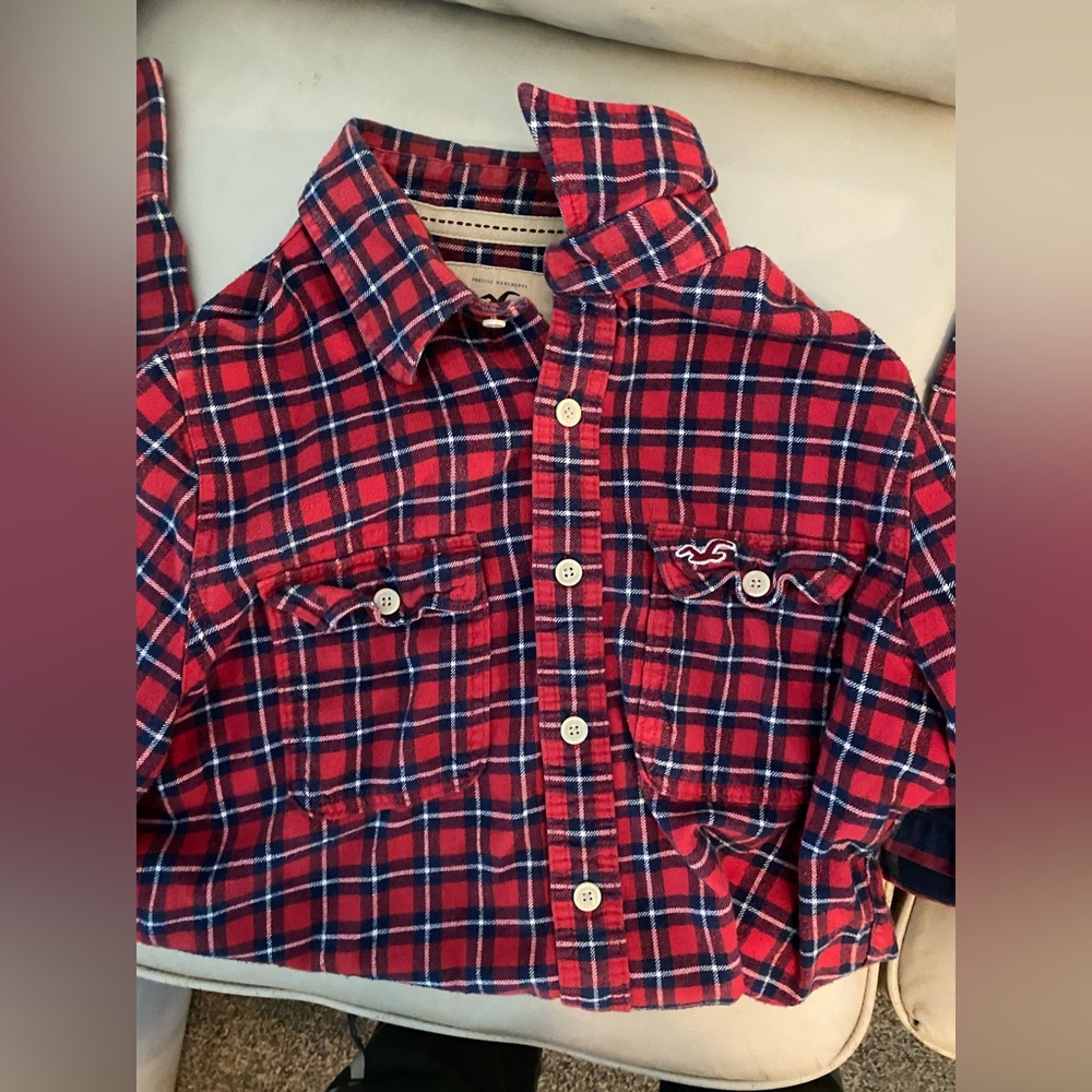 Hollister plaid flannel‎ button up shirt Size L